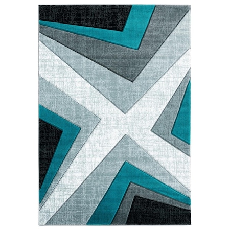 Manmade 5 ft. 3 in. x 7 ft. 6 in. Bristol Zine Turquoise Rectangle Area Rug MA2625535